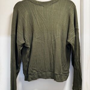 Olive V-Neck Sweater for Women